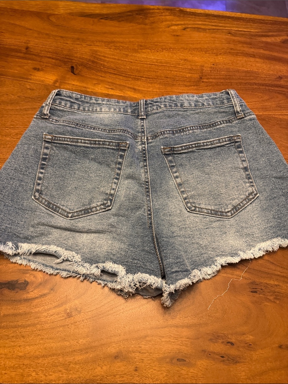 Vanilla Star Light Blue Distressed Denim Shorts with Studs - Picture 3 of 3
